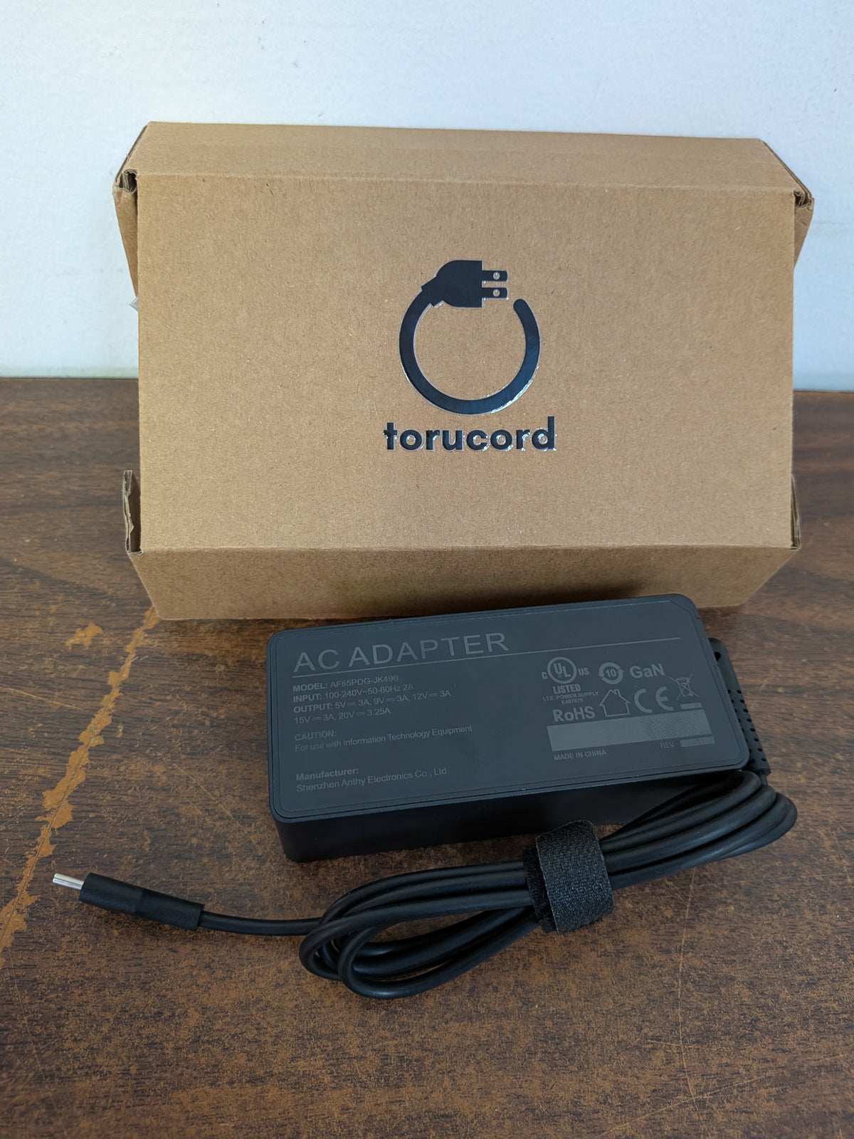 Torucord 65W USB-C Laptop Power Adapter – 10-Unit Bulk Lot